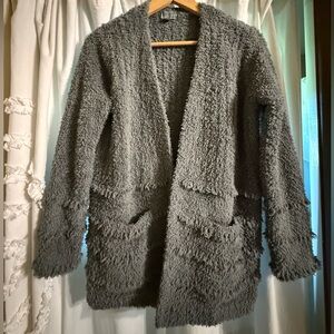 Barefoot Dreams Cozy Chic Charcoal Fuzzy Cardigan